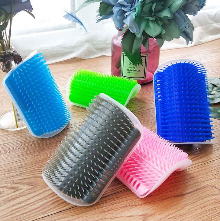 Bluey's Self-Grooming Wall Brush mounted on wall corner