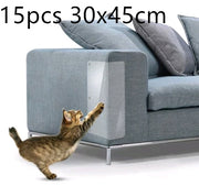 Bluey's Clear Sofa Scratch Shields protecting couch fabric from cat claws