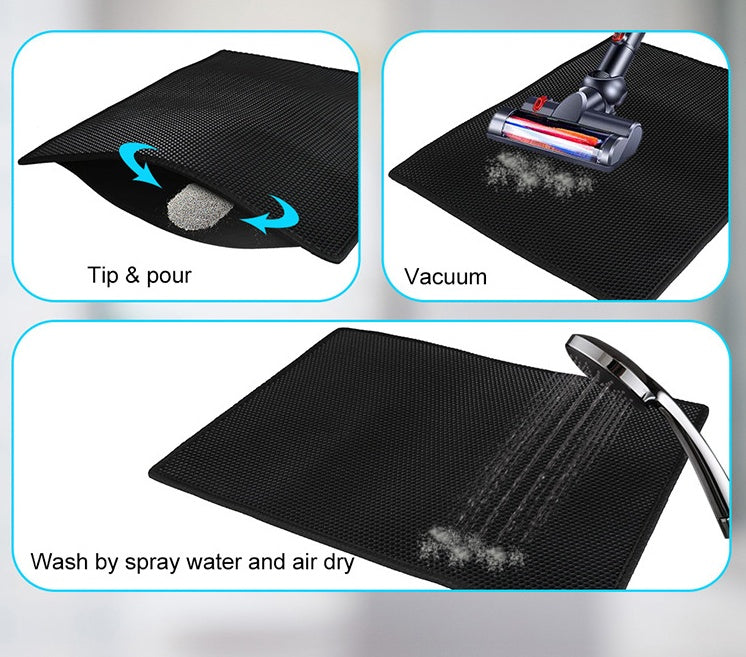 Bluey's Waterproof Litter Trap Mat showing honeycomb top layer