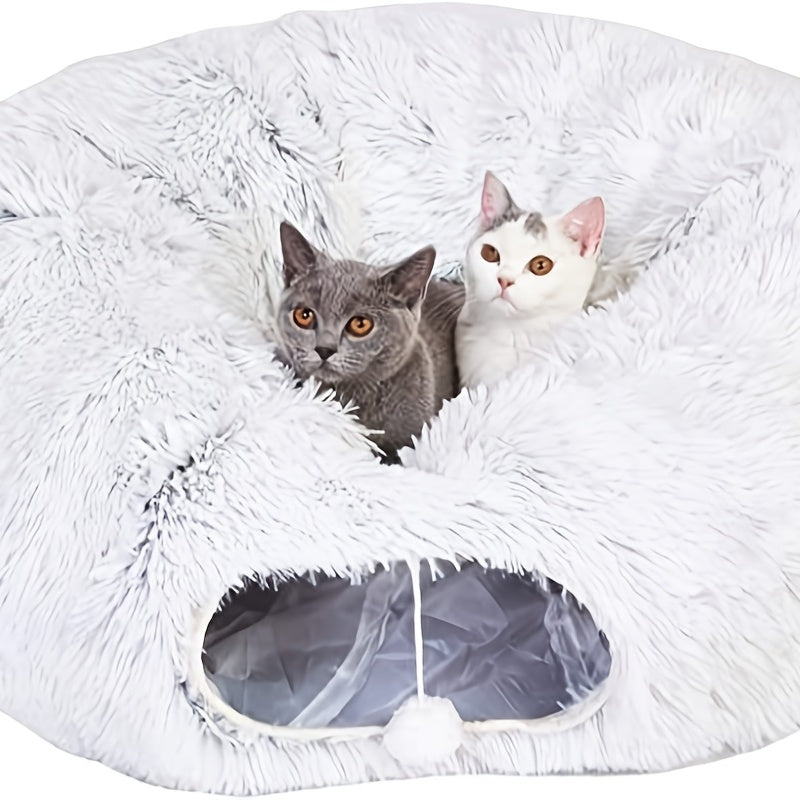 Bluey's Plush Cat Tunnel Bed showing cozy circular sleeping nook