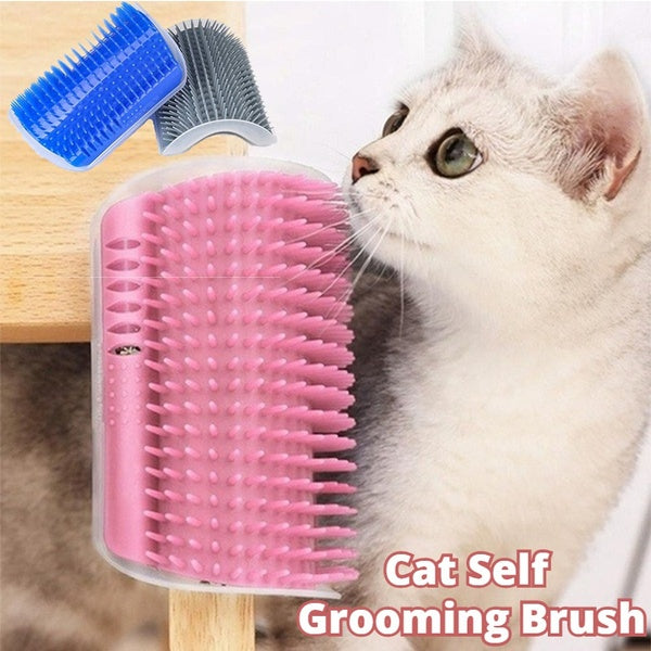 Bluey's Self-Grooming Wall Brush corner cat grooming brush