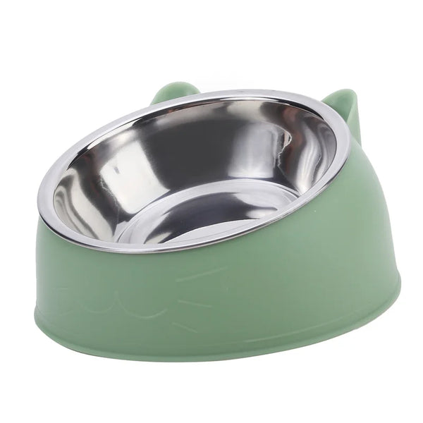 Bluey's Bowl compact raised cat bowl with stainless steel bowl and rounded base