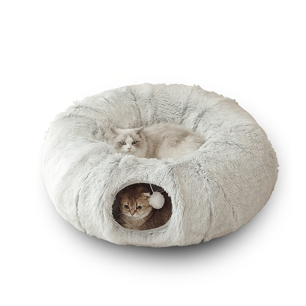 Bluey's Plush Cat Tunnel Bed round folded cat tunnel bed