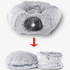 Bluey's Plush Cat Tunnel Bed with soft tunnel opening for cats