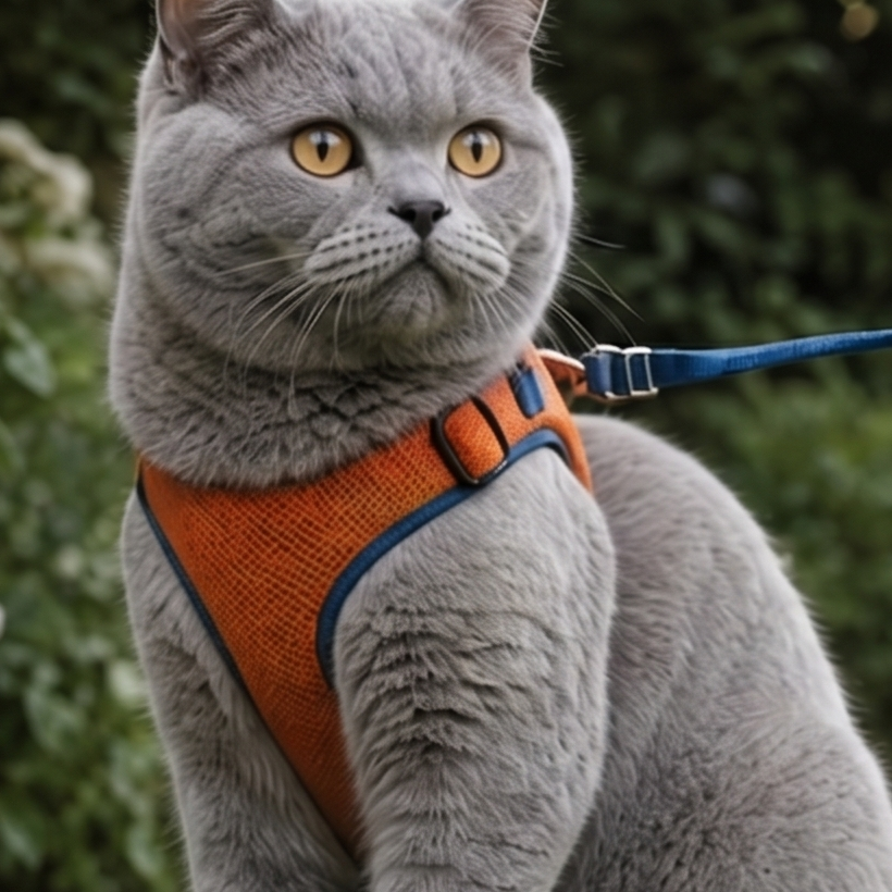 Bluey in the Safer Stroll harness