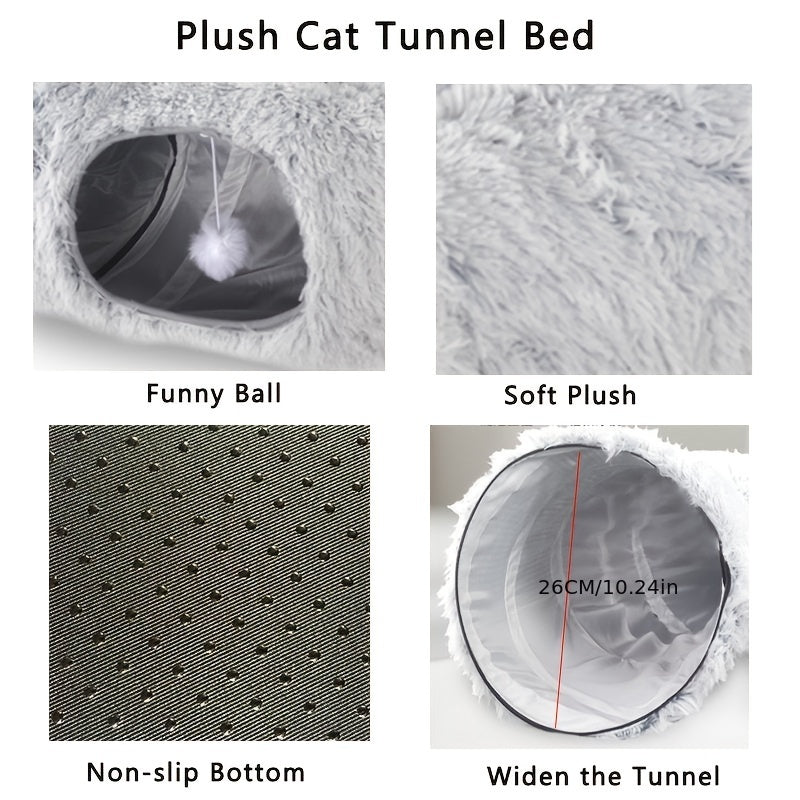 Bluey's Plush Cat Tunnel Bed shown as a foldable cat tunnel